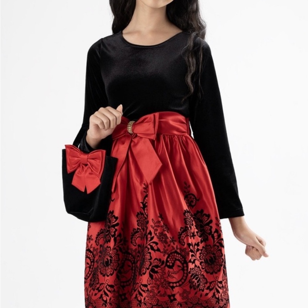 Rare editions Holiday/Party Dress - Black/Red size 14